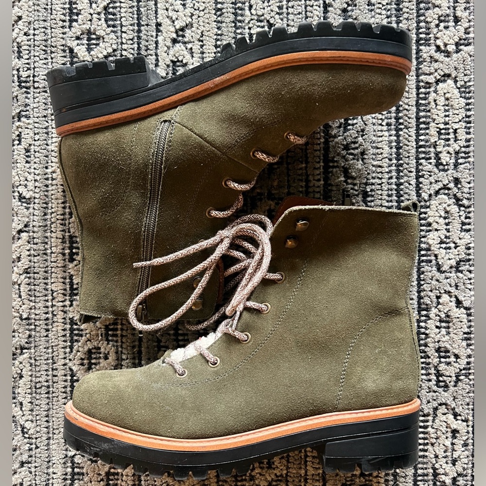 Marc Fisher Sherpa boots olive green 8
